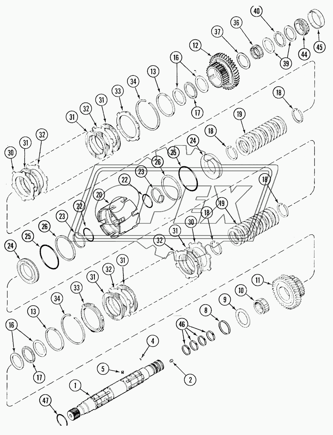 SPEED TRANSMISSION - OUTPUT SHAFT FRONT CLUTCH