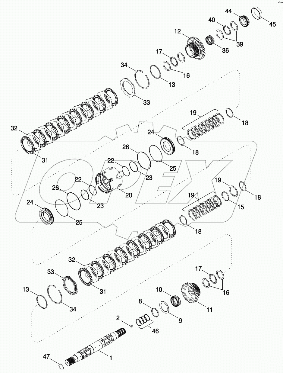 SPEED TRANSMISSION - OUTPUT SHAFT FRONT CLUTCH
