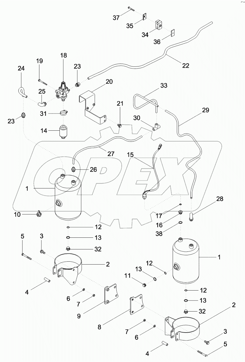TRAILER BRAKES - PNEUMATIC, RESERVOIR