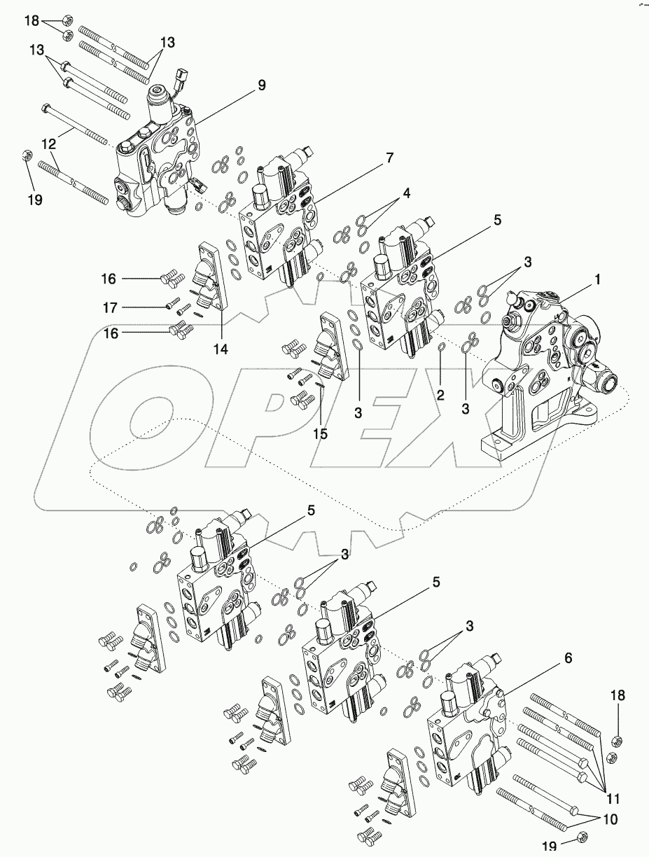 REMOTE HYDRAULIC VALVE STACK