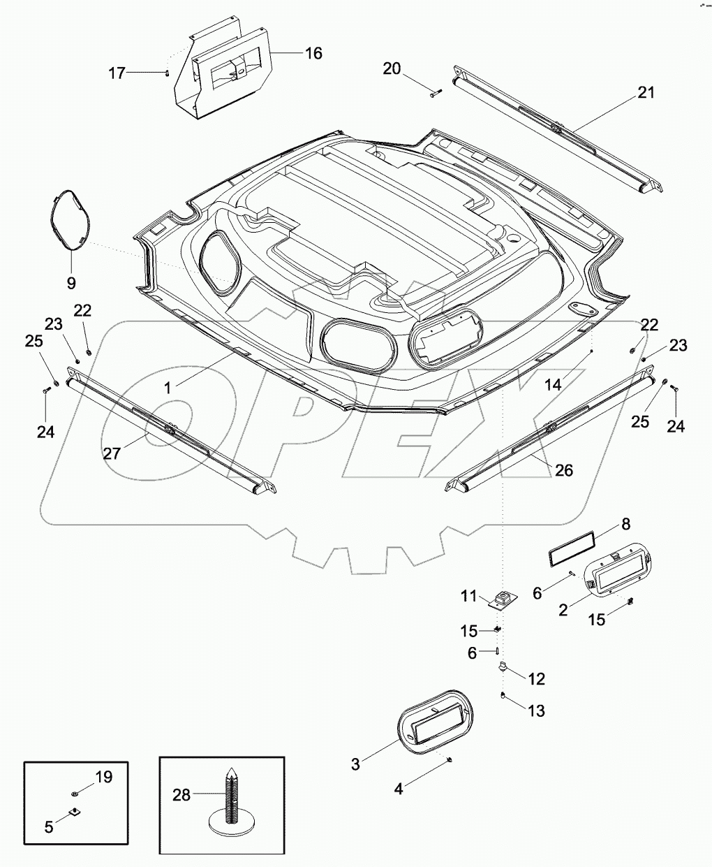 CAB - HEADLINER, STANDARD TRIM