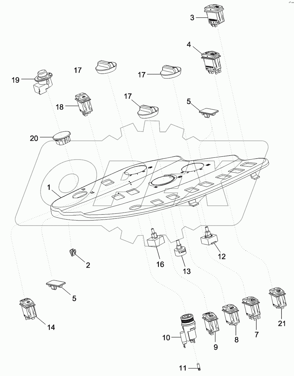 CONTROLS - RIGHT FENDER CONSOLE, WITHOUT ATC