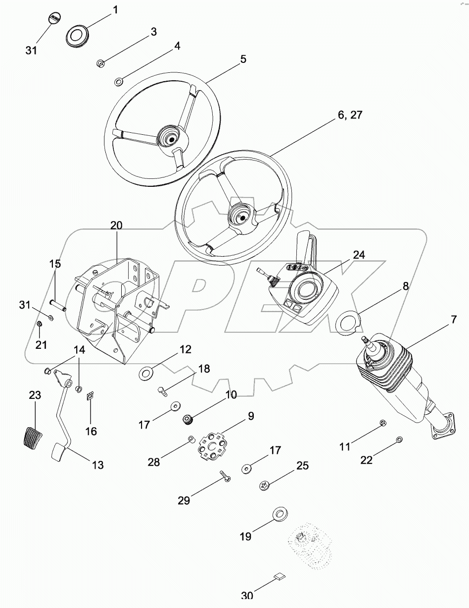 STEERING WHEEL AND COLUMN