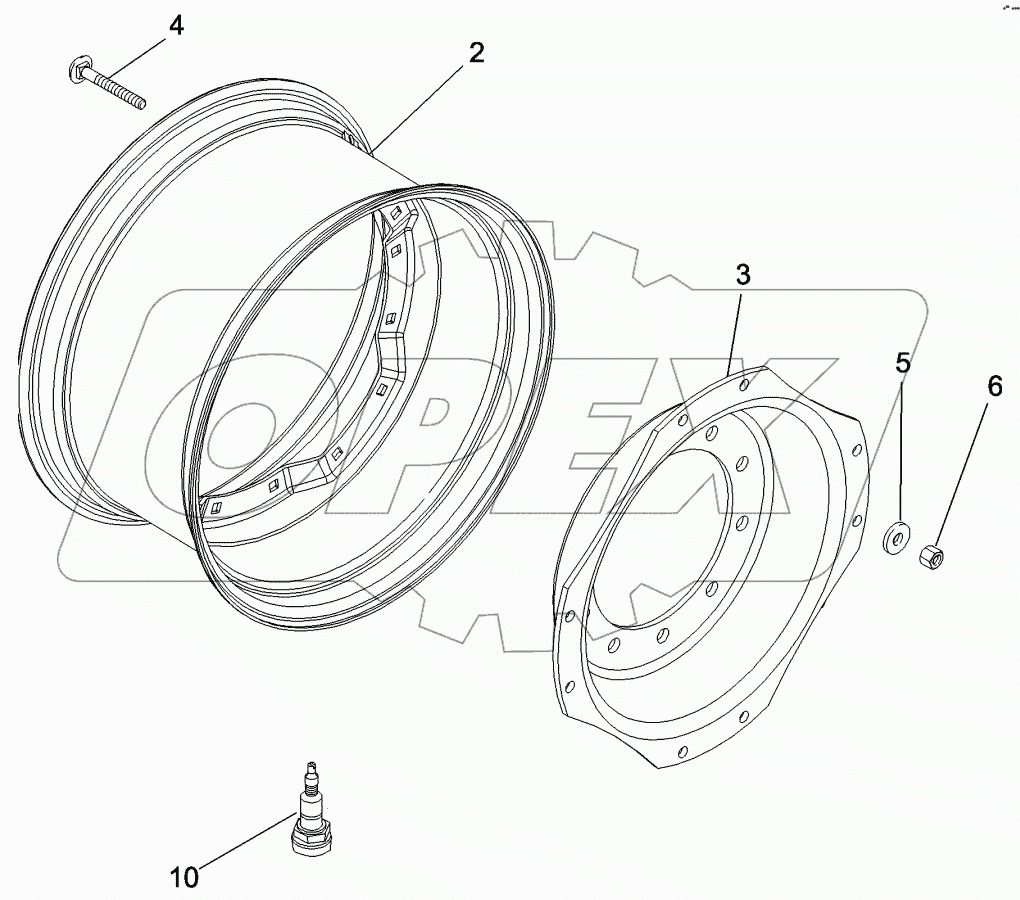 FRONT WHEELS - MFD, 10 BOLT HUB