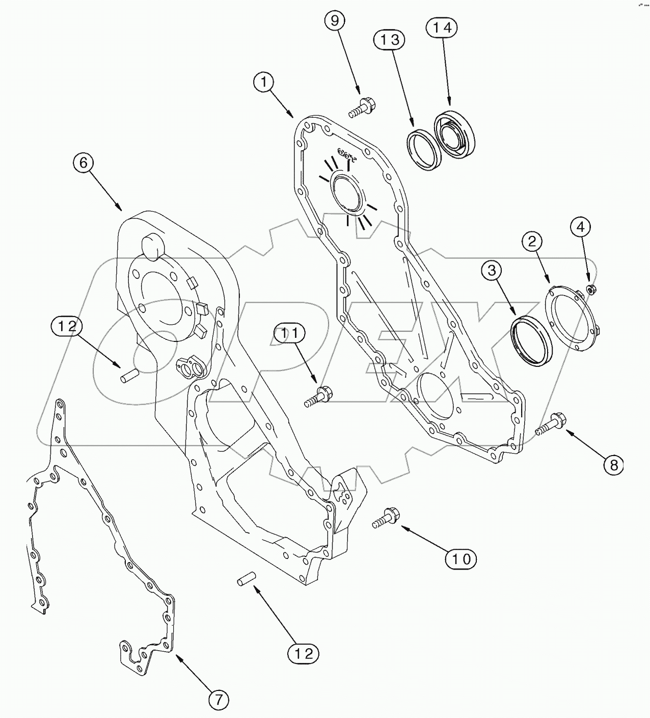 FRONT GEAR COVER, MX255 AND MX285