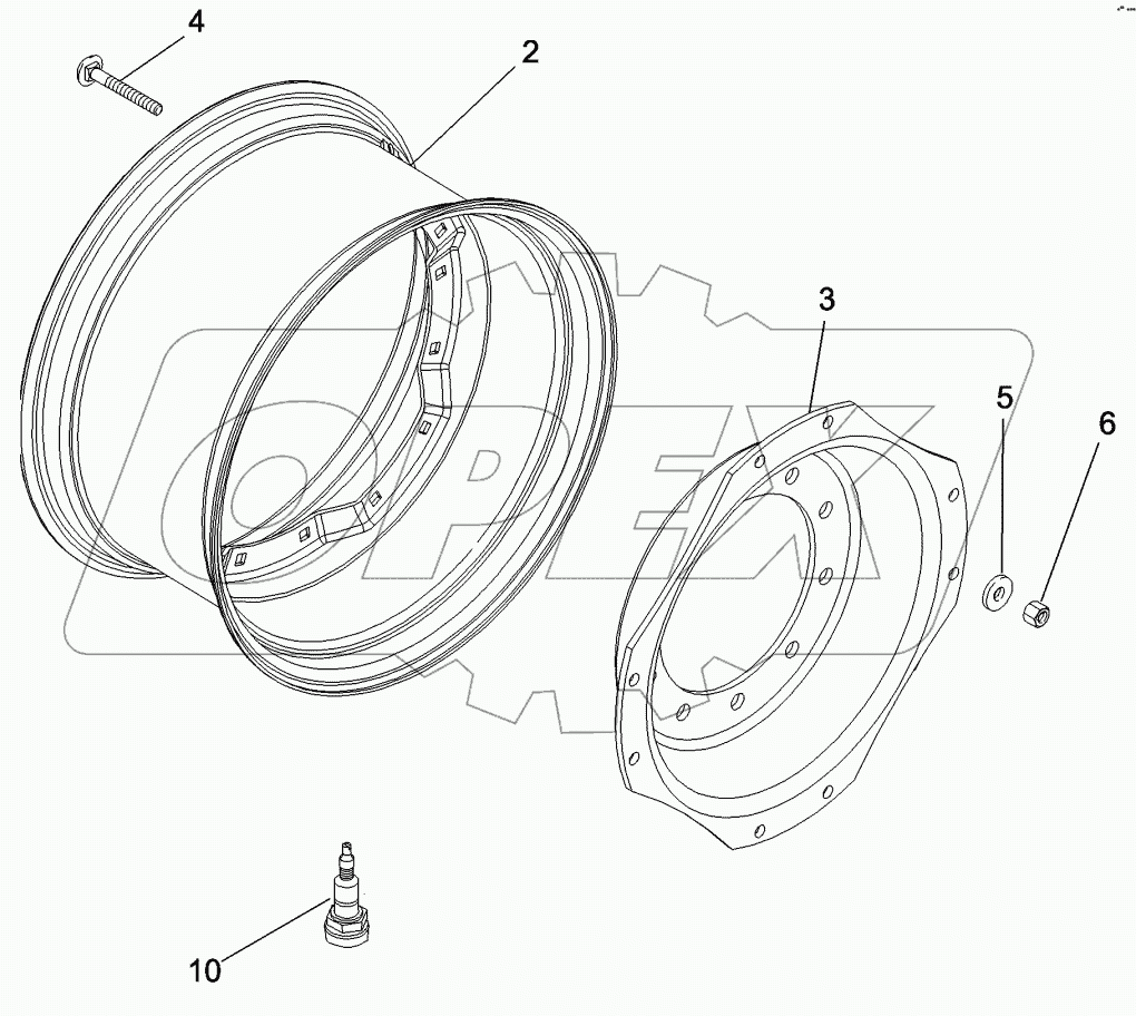FRONT WHEELS - MFD, 10 BOLT HUB
