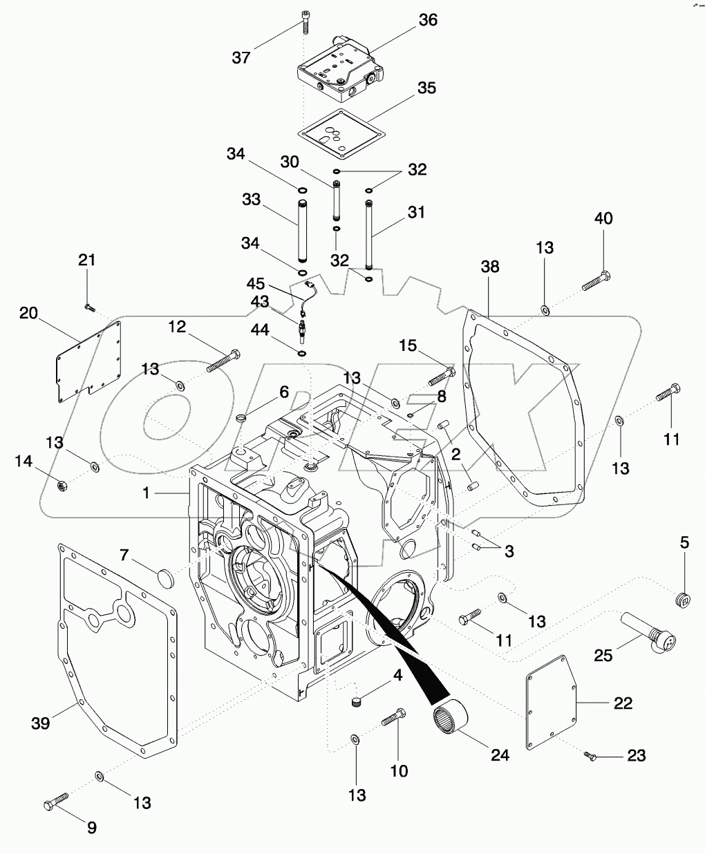 RANGE TRANSMISSION - HOUSING, TRANSMISSION ASN AJB0355923