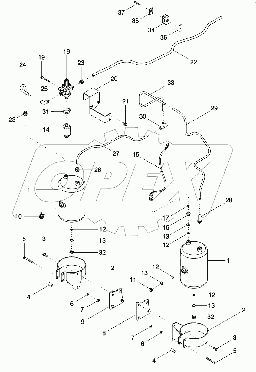 TRAILER BRAKES - PNEUMATIC, RESERVOIR, EXCEPT ITALY