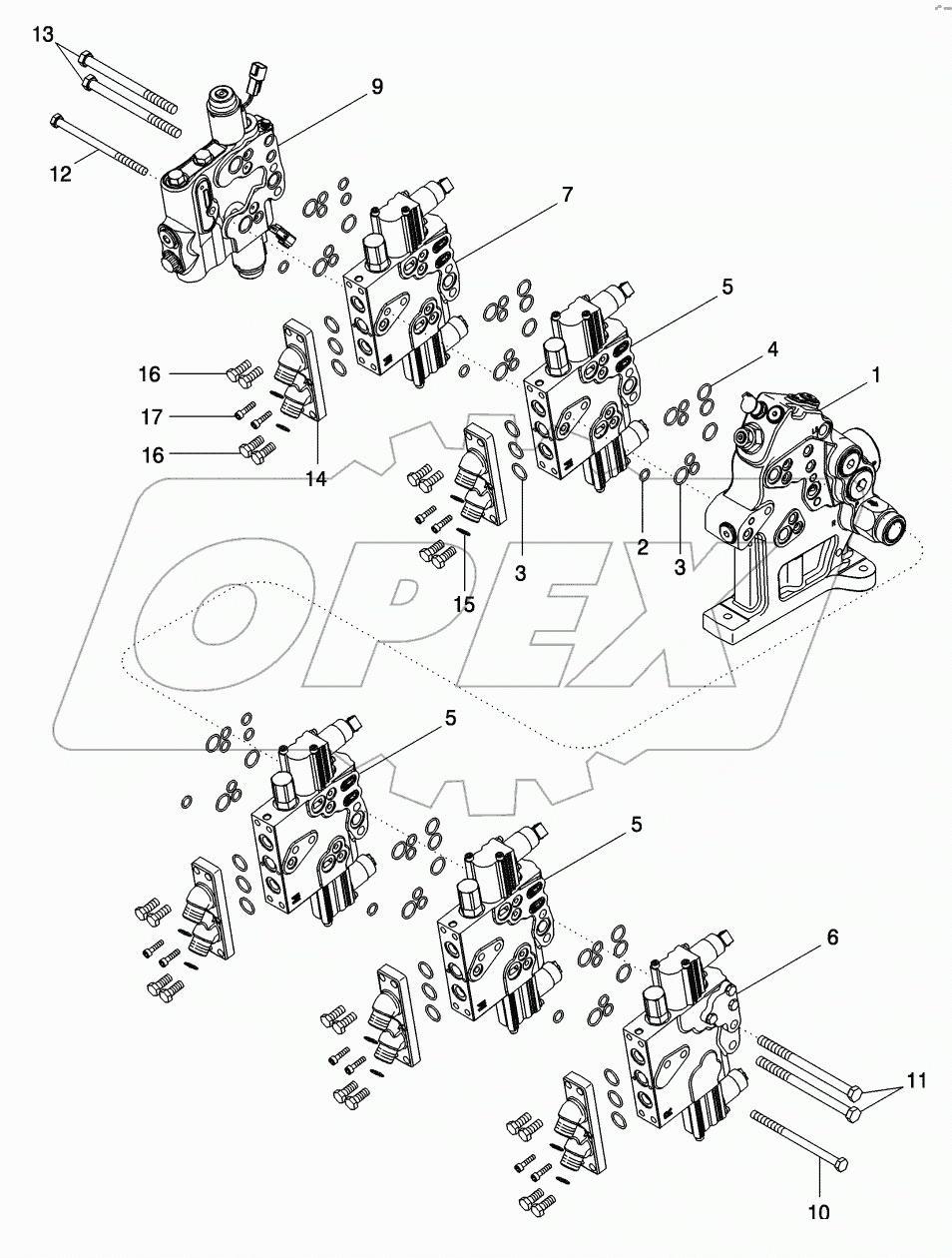 REMOTE HYDRAULIC VALVE STACK