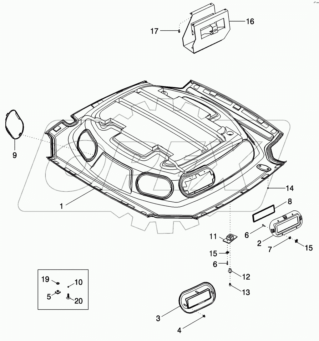 CAB - HEADLINER, STANDARD TRIM