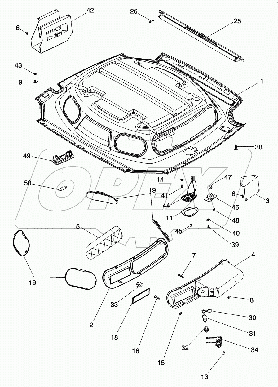 CAB - HEADLINER, DELUXE AND LUXURY TRIM