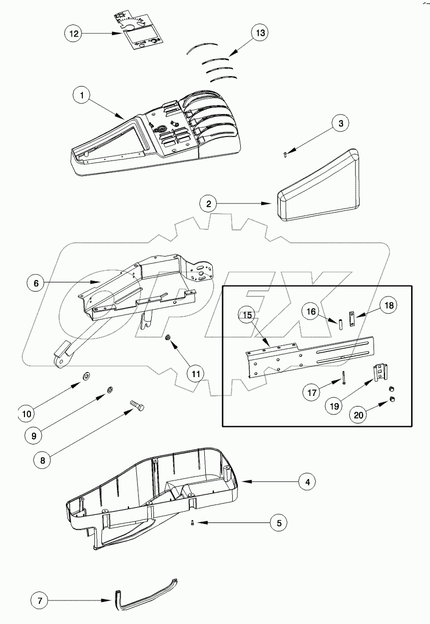 CONSOLE, RIGHT HAND, STANDARD CAB