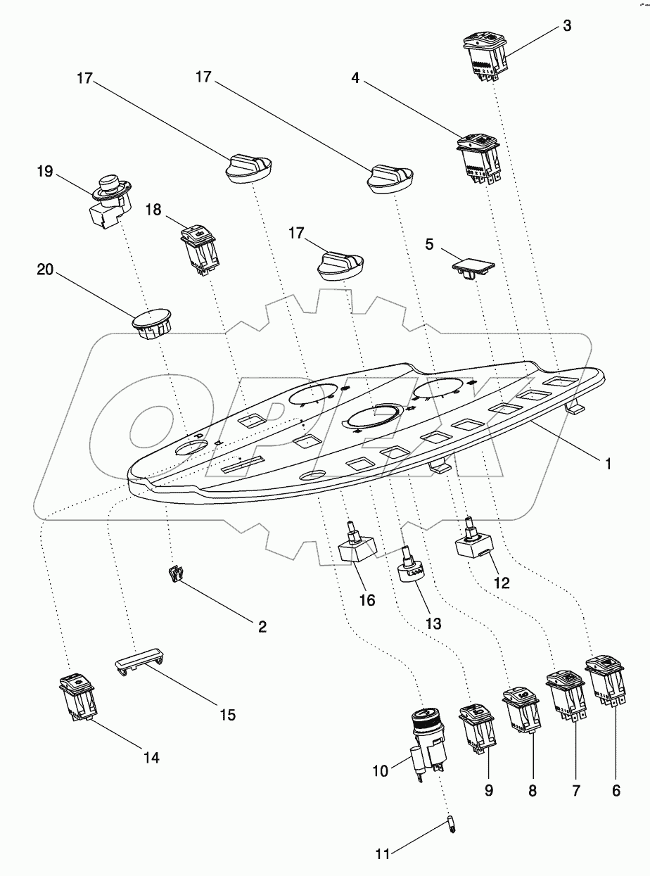 CONTROLS - RIGHT FENDER CONSOLE, WITHOUT ATC