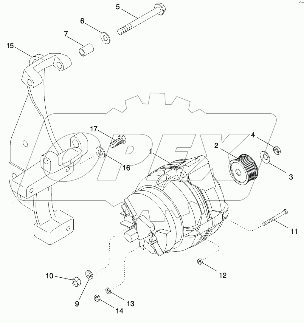 ALTERNATOR - MOUNTING, ASN JAZ135316