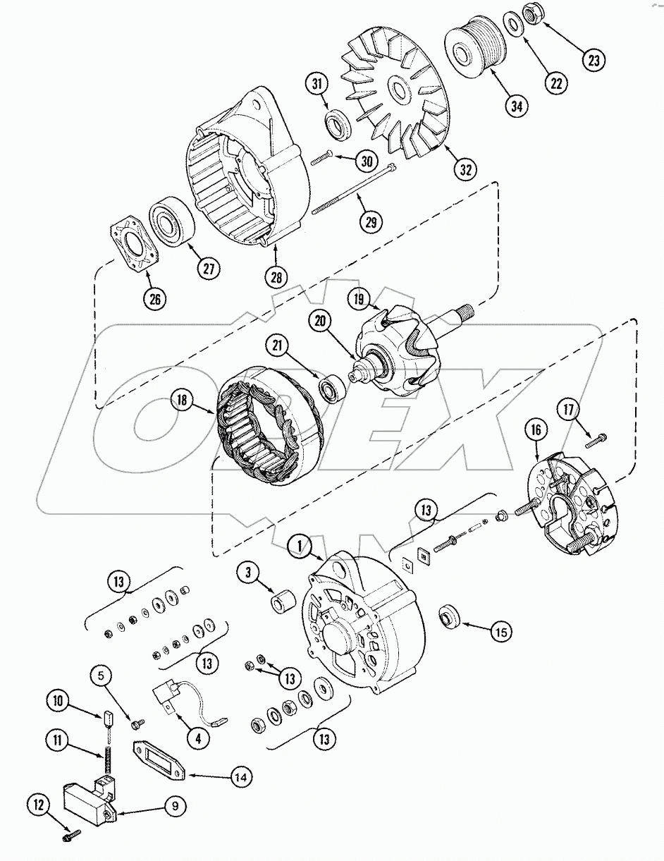 ALTERNATOR ASSEMBLY - 135 AMPERE