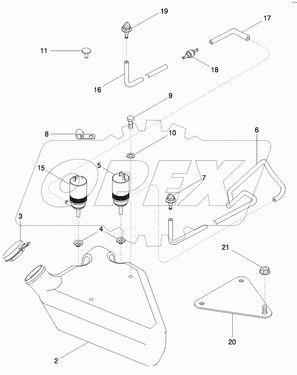 WINDSHIELD WASHER FRONT AND REAR