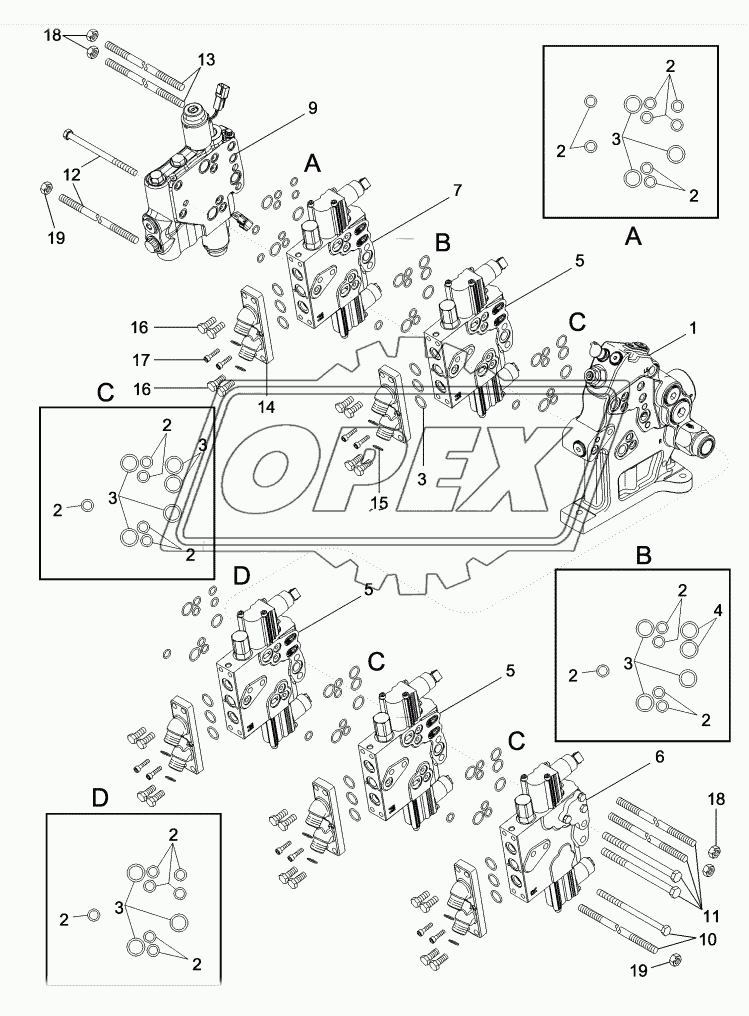 REMOTE HYDRAULIC VALVE STACK, BSN AJB363596