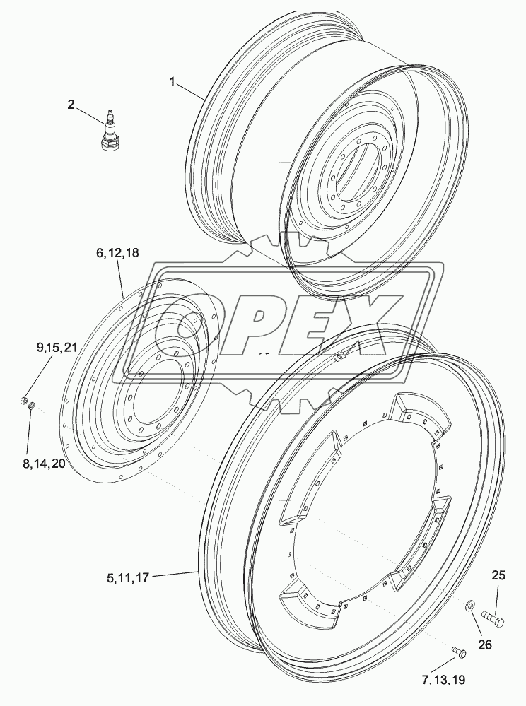 SOLID STEEL REAR WHEELS