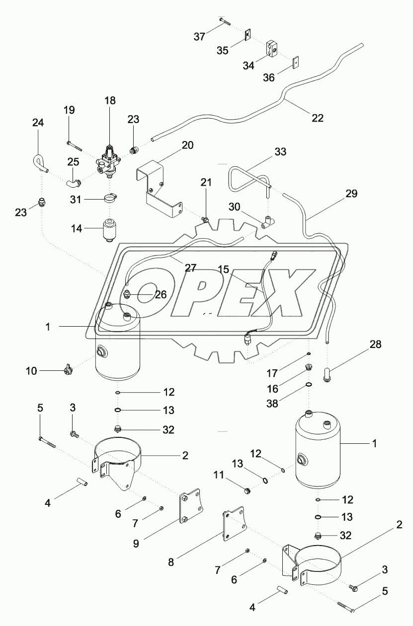 TRAILER BRAKES - PNEUMATIC, RESERVOIR