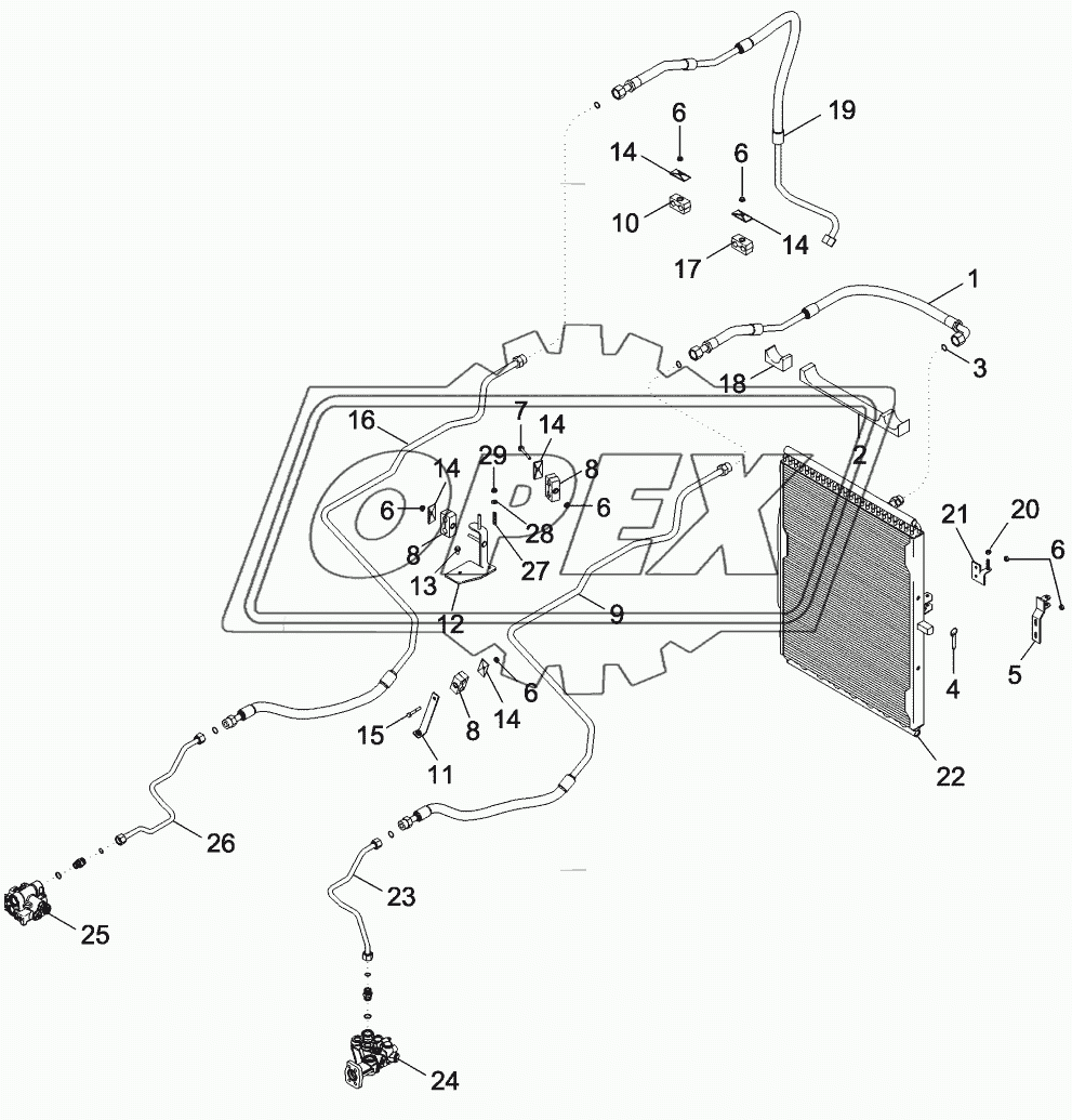HYDRAULIC SYSTEM - OIL COOLER STANDARD PERFORMANCE