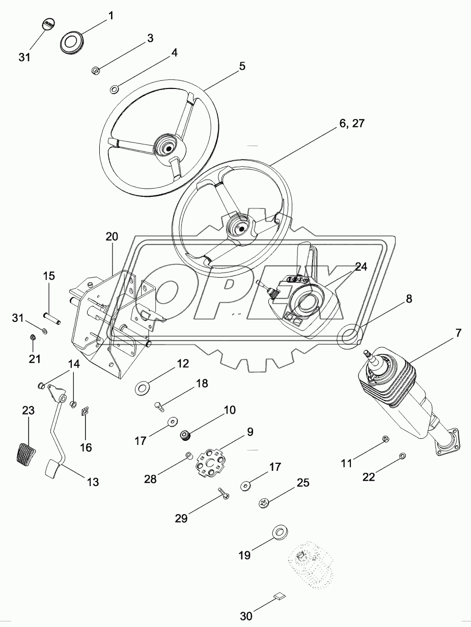 STEERING WHEEL AND COLUMN