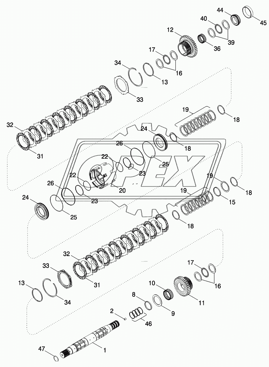 SPEED TRANSMISSION - OUTPUT SHAFT FRONT CLUTCH