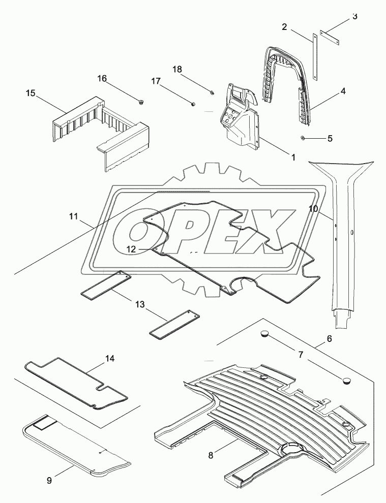 CAB - FLOOR MAT AND INSULATION