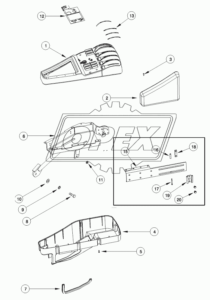 CONSOLE, RIGHT HAND, STANDARD CAB