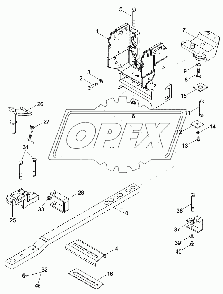 DRAWBAR AND HAMMERSTRAP - STANDARD