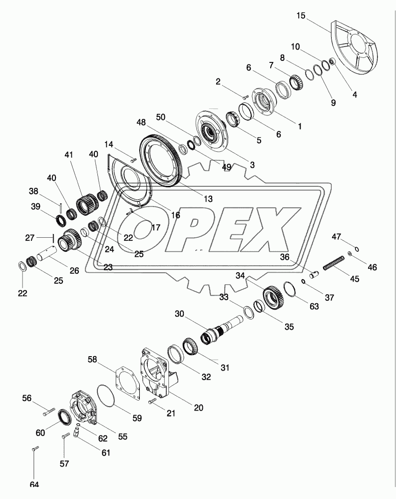 POWER TAKE OFF ASSEMBLY - REDUCTION GEAR, DUAL SPEED