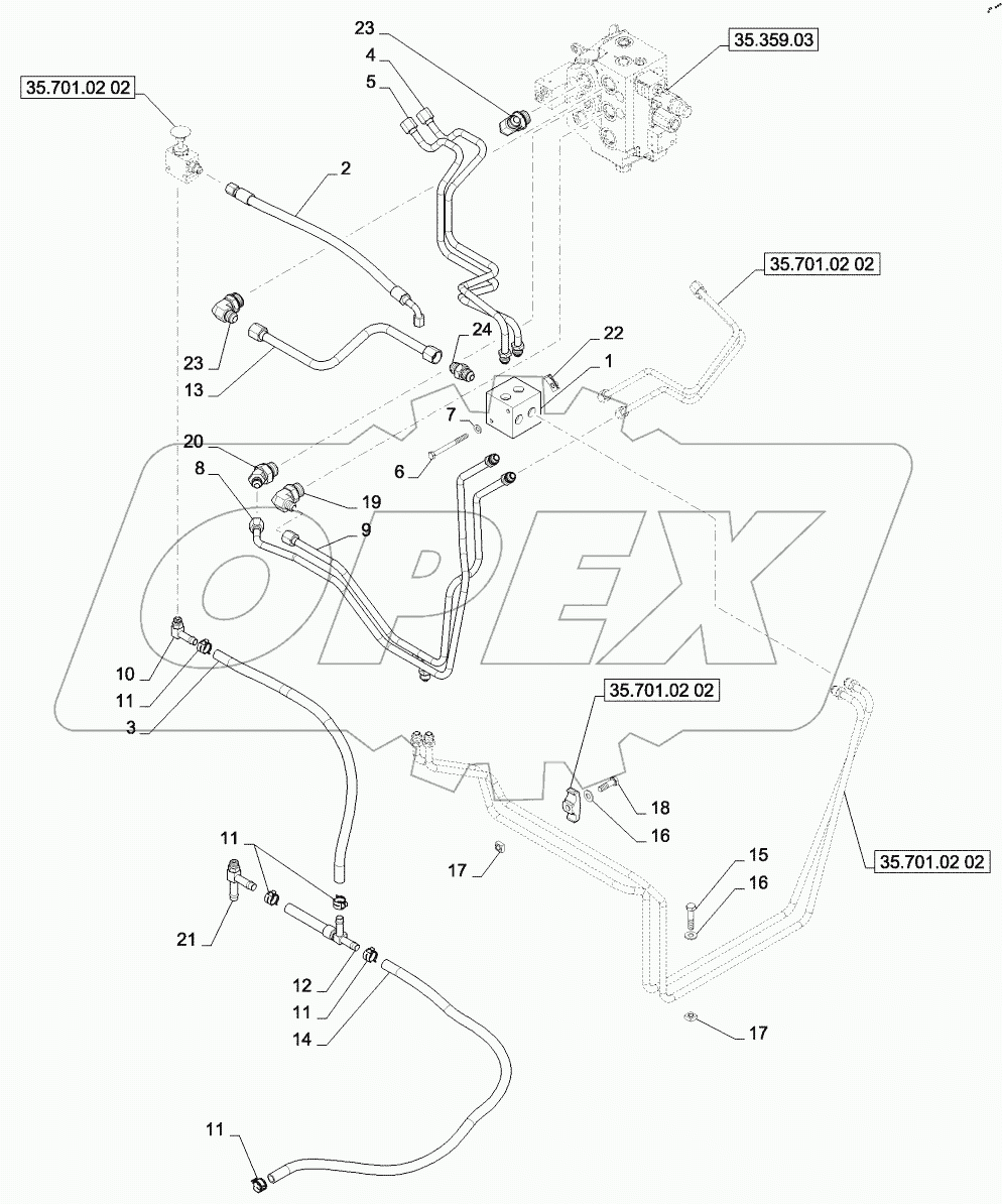  LOADER VALVE PLUMBING (SV300,TV380)