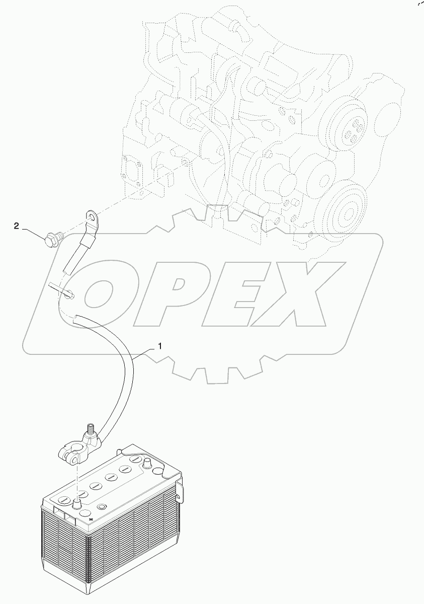  BATTERY & CABLE, NO DISCONNECT (ALL CASE)
