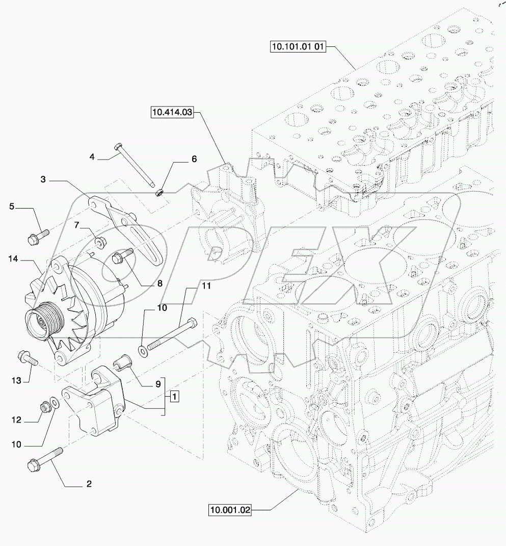  ENGINE, ALTERNATOR MOUNTING