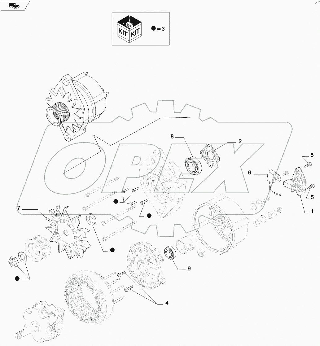  ENGINE, ALTERNATOR MOUNTING - COMPONENTS