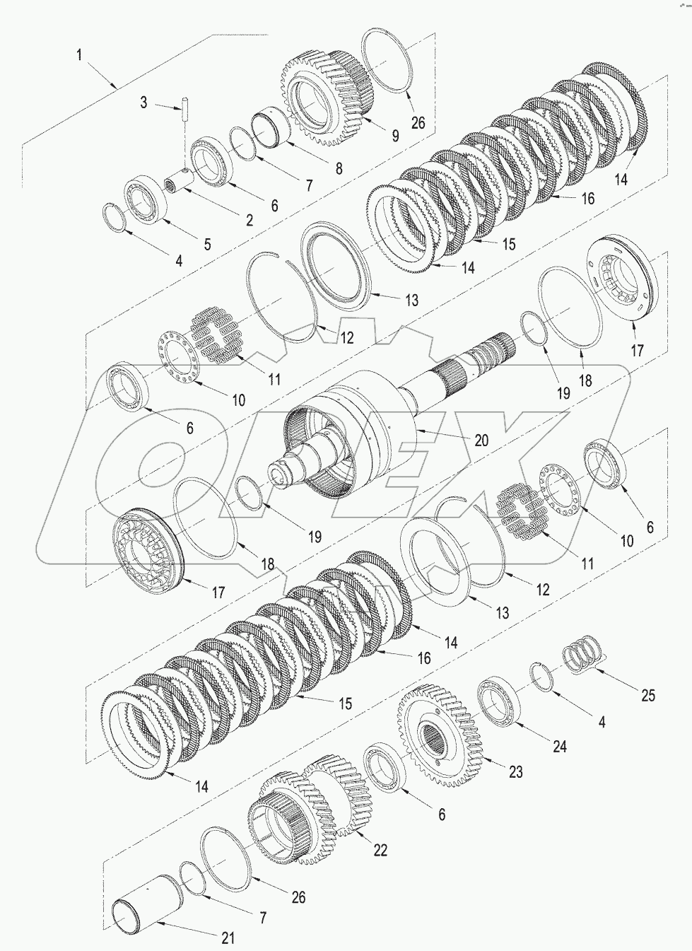 POWER SHIFT TRANSMISSION - SECOND SHAFT ASSEMBLY
