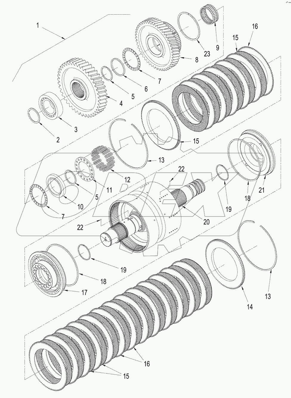 POWER SHIFT TRANSMISSION - FOURTH SHAFT ASSEMBLY