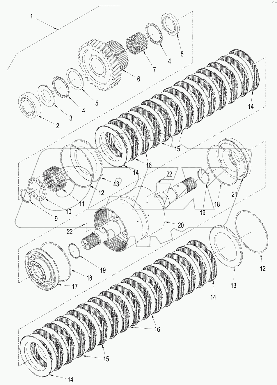 POWER SHIFT TRANSMISSION - FIFTH SHAFT ASSEMBLY