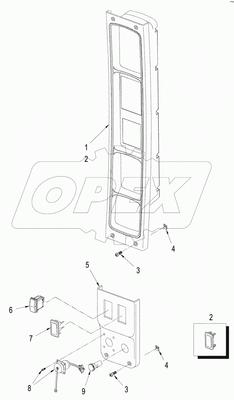 INSTRUMENT CLUSTER & ROPS POST CONTROLS