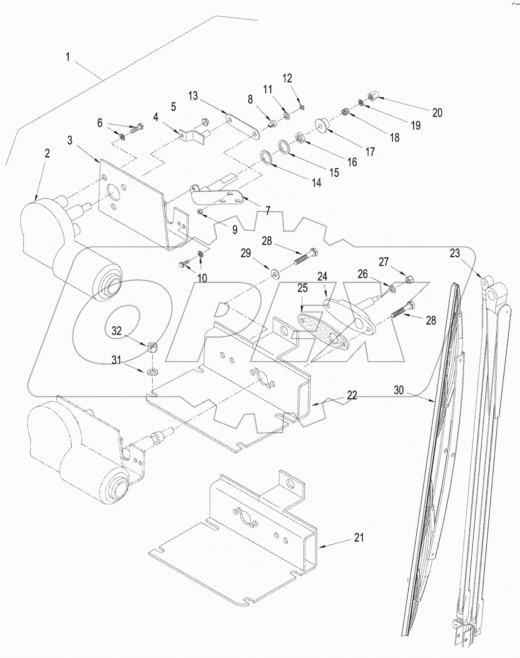 WIPER, WINDSHIELD - MOUNTING