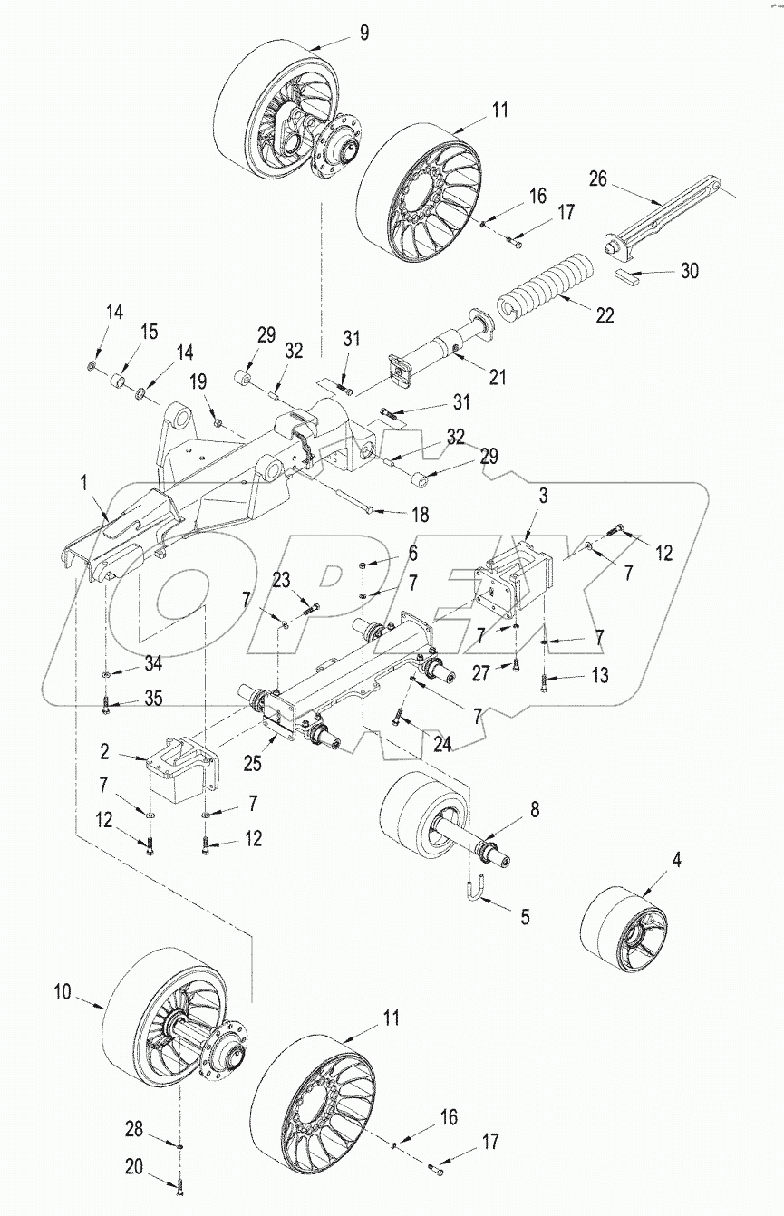 UNDERCARRIAGE - MOUNTING, QUADTRAC TRACTOR