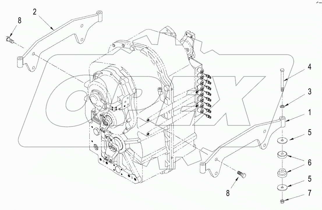 TRANSMISSION MOUNTING, POWER SHIFT TRANSMISSION