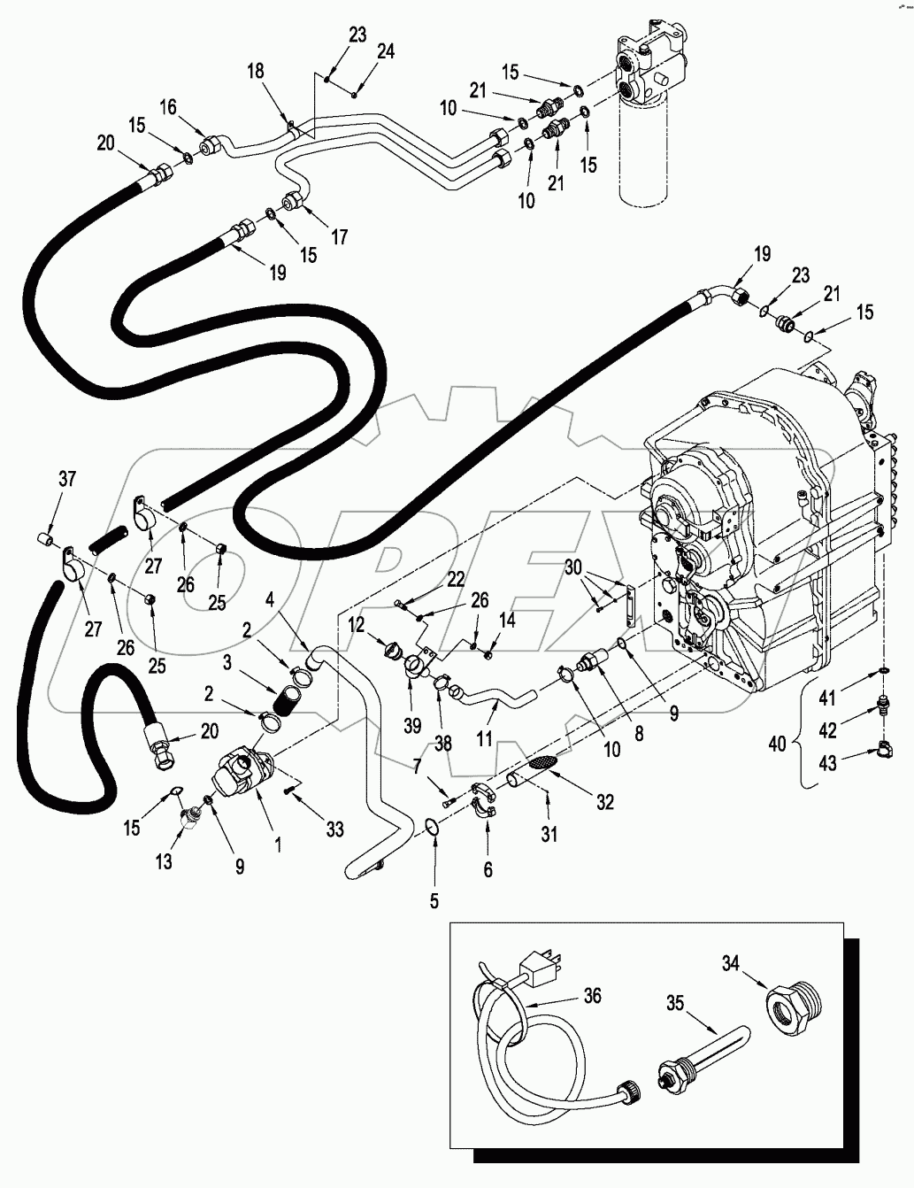 TRANSMISSION - LUBRICATION, WITH POWER SHIFT TRANSMISSION