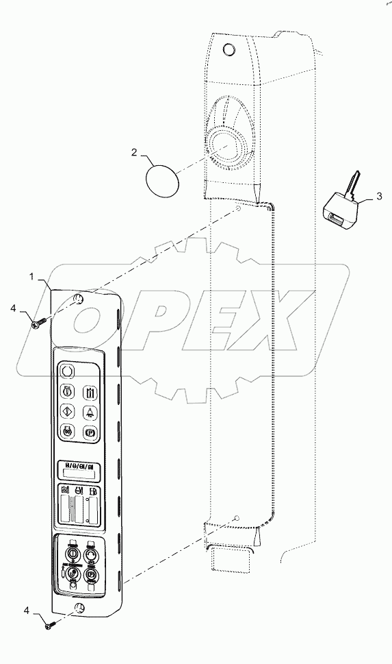  INSTRUMENT CLUSTER AND KEYLESS IGNITION, ENCLOSED CAB