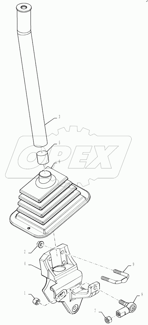  LH SUB HANDLE, FOOT CONTROLS