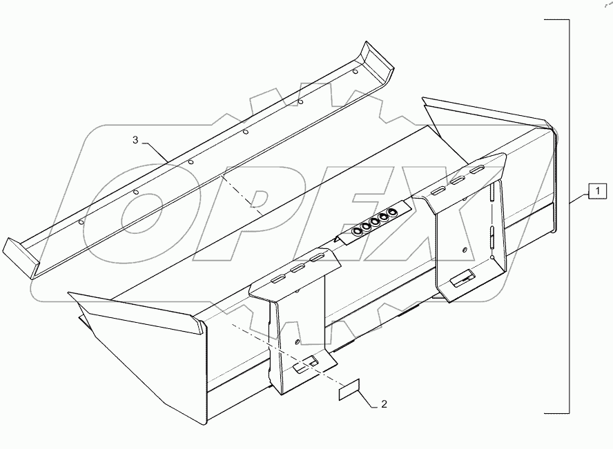  BUCKET, 66", LOW PROFILE, GRAY