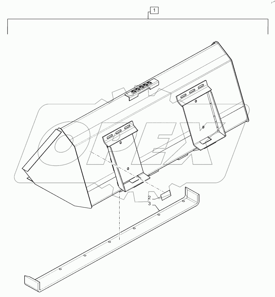  BUCKET, 72", LIGHT MATERIAL, GRAY
