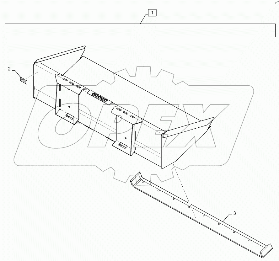  BUCKET, 78", EXTENDED LOW PROFILE, GRAY