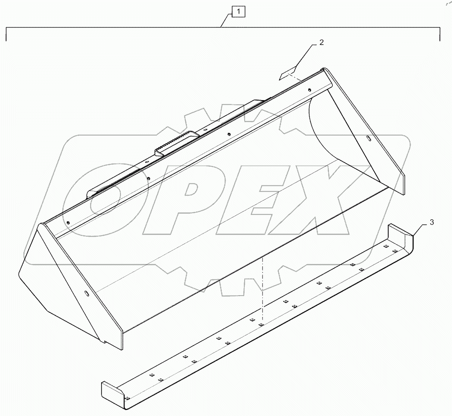  BUCKET, 78", HEAVY DUTY DIRT, GRAY