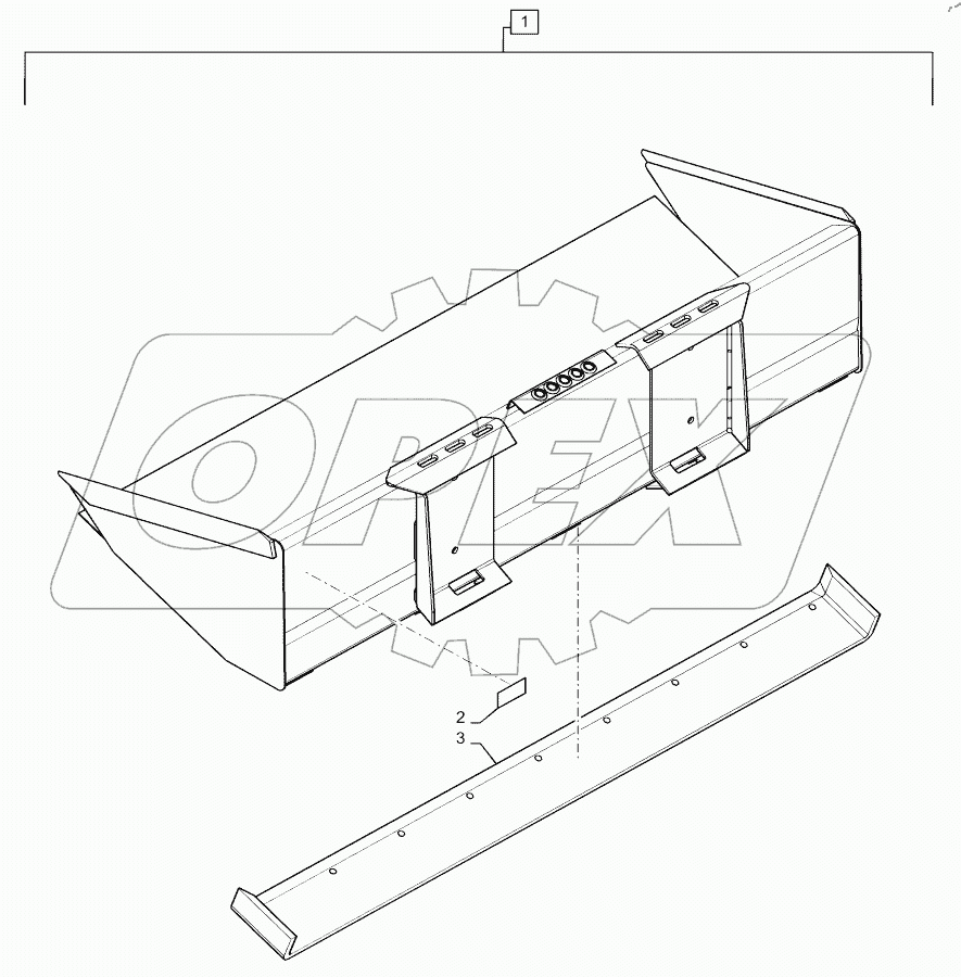  BUCKET, 84", EXTENDED LOW PROFILE, GRAY