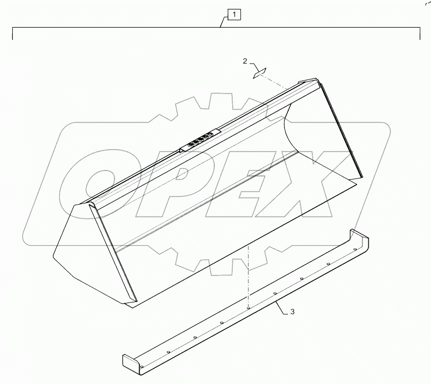  BUCKET, 84", LIGHT MATERIAL, GRAY